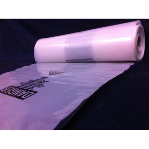 33X50 CLEAR BAGS W/ASBESTOS WARNING LABELS, PK 75, Champion Plastics, Mfr#: 3.5 MIL